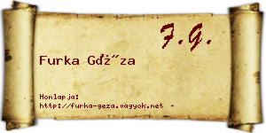Furka Géza névjegykártya